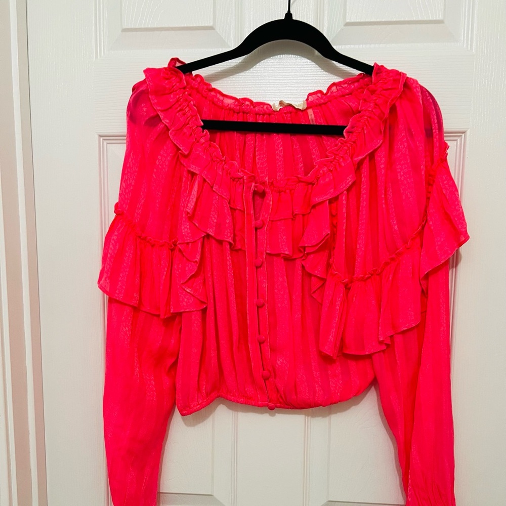 LOVESHACKFANCY Ruffled Crop Top Blouse